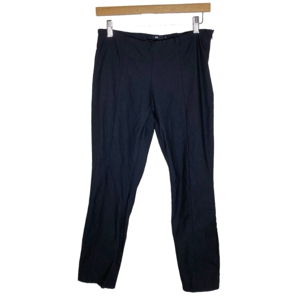 Jarbo Black Front Pleated Pants Back Split Hem Women's Eur 38 US 8 Minimalist